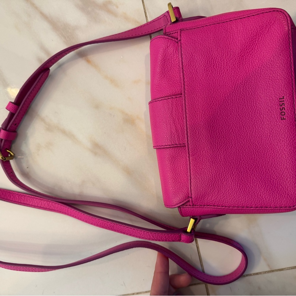 Fossil Vibrant Pink Crossbody Bag